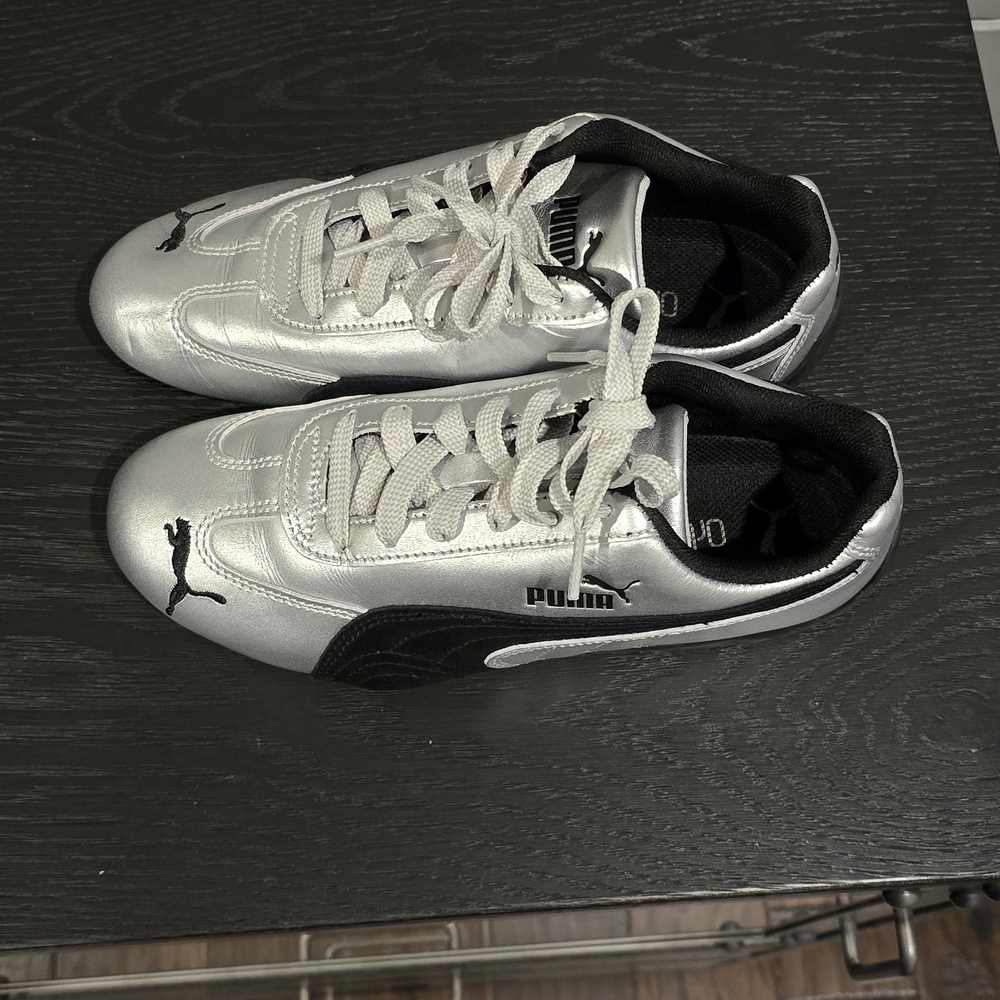 Puma Women's Silver and Black Sneakers - Picture 7 of 7